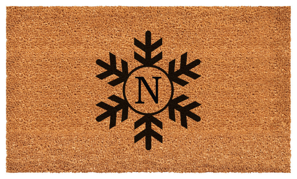 Calloway Mills Snowflake Monogram Doormat, 24"x36", Letter N