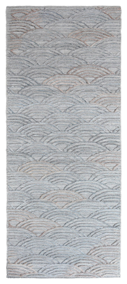 HAND WOVEN FLAT WEAVE KILIM POLYESTER AREA RUGS -Rectangle,Silver,Geometric, [Runner] 2'6''x10'