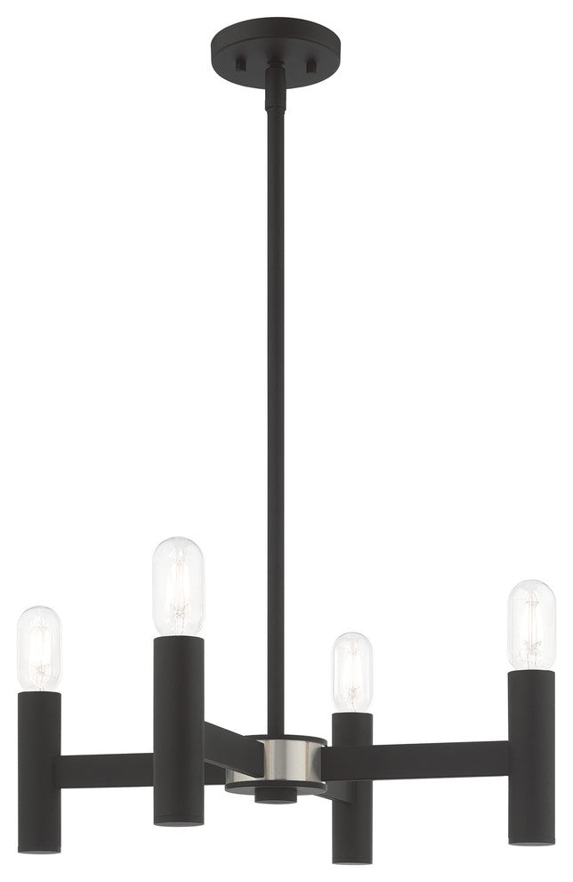 Livex Lighting Black 4-Light Mini Chandelier