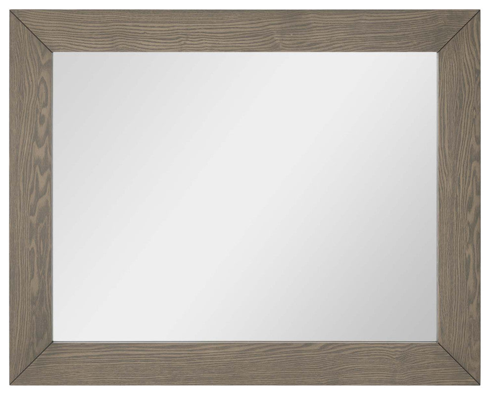 Frame Wall Mirror, Brown Oak, Wood, Modern, Mid Century Living Guest Suite
