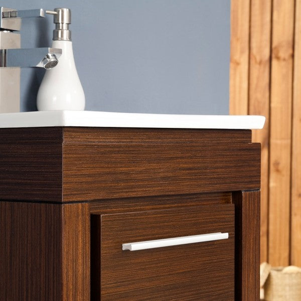 Fresca Allier 16" Wenge Brown Modern Bathroom Vanity With Mirror