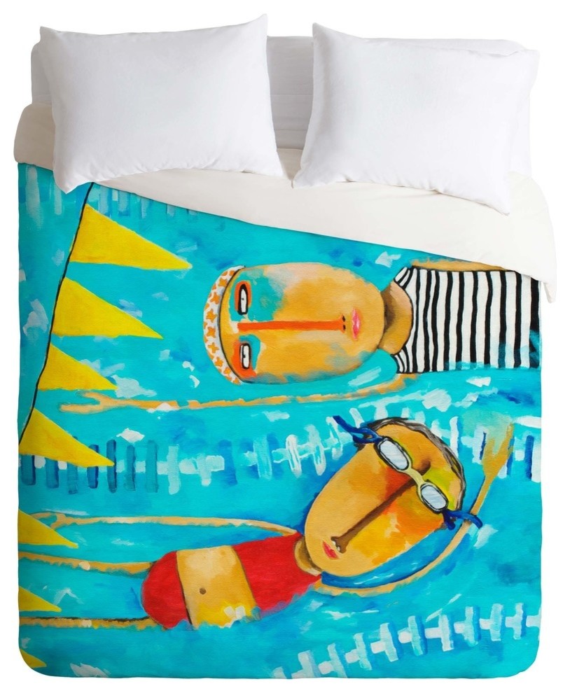 Deny Designs Robin Faye Gates Swimming Is Hard Duvet Cover - Lightweight