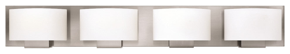 Mila Bath 4-Light, Brushed Nickel With Etched Opal Glass