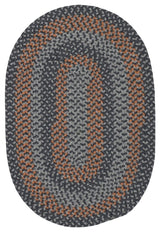 Colonial Mills Walden WN43 Charcoal/Orange Wool Area Rug, Oval 2'x4'