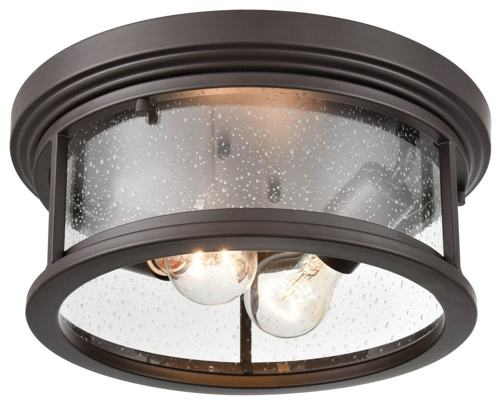 2 Light 12 in. Powder Coat Bronze Outdoor