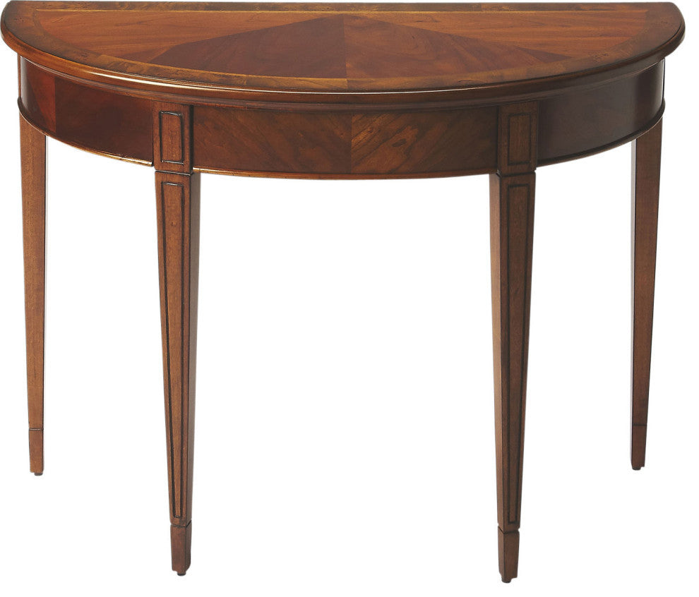 Hampton Demilune 36" Console Table, Medium Brown
