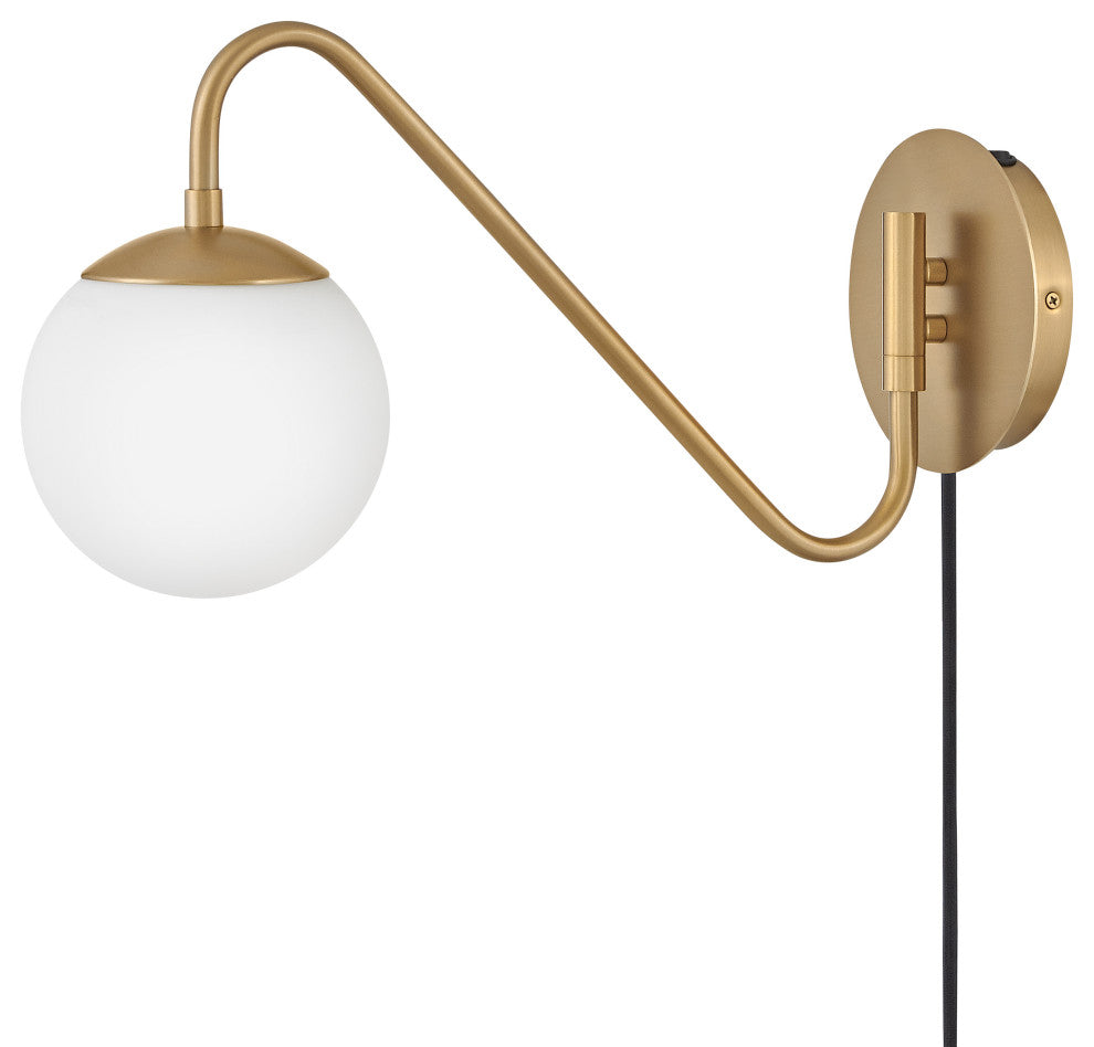 Lark Dottie Small Single Light Sconce, Lacquered Brass