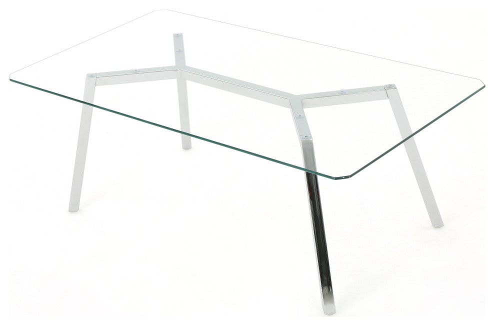 GDF Studio Verna Tempered Glass Dining Table