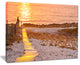 "Yellowish Boardwalk Into Seashore" Sea Bridge Canvas Art Print, 40"x30"