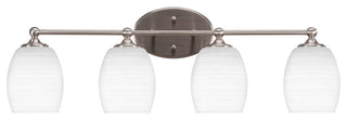Capri 4-Light Bath Bar, Brushed Nickel/White Matrix