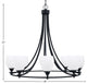 Paramount Uplight 8-Light Chandelier, Matte Black, 5" White Linen Glass