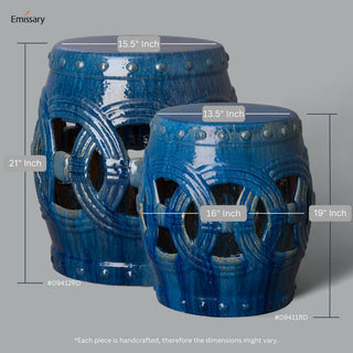 Eternity Stool/Table, Marine Blue 20x21