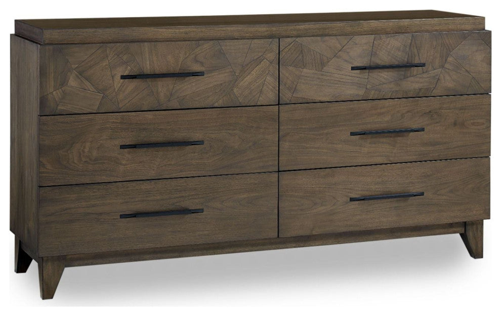 Modus Broderick 2pc Dresser & Mirror in Wild Oats Brown