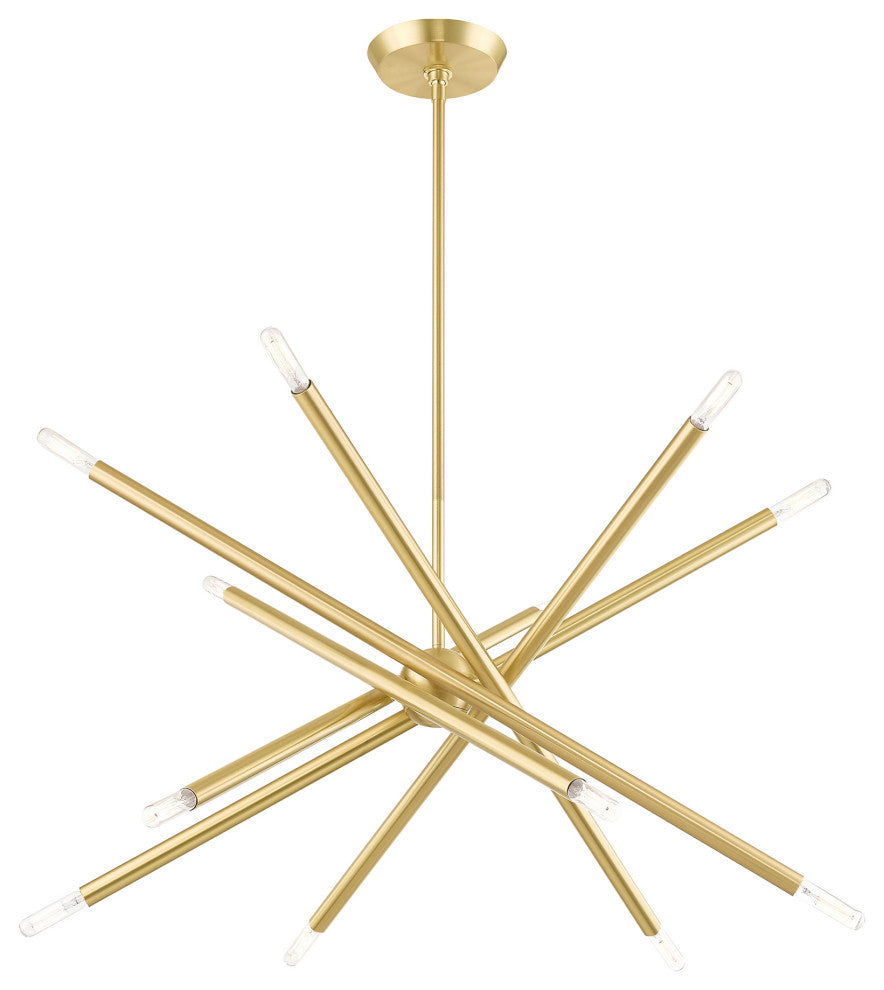 Livex Lighting Soho 12 Light Satin Brass Chandelier
