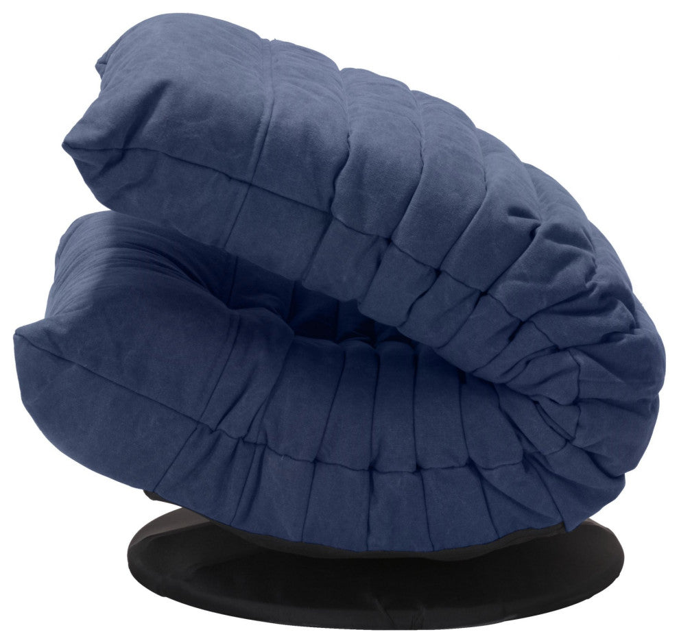 Swivel Accent Chair, Steel Metal, Fabric, Blue, Black, Lounge Lobby Hospitality