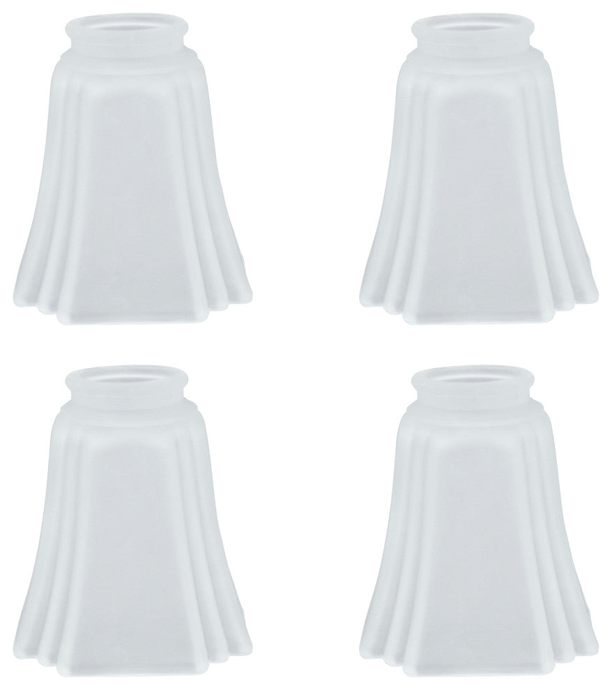 Aspen Creative 23028-4 Replacement Cut Corner Bell Frosted Glass Shade 4 Pack