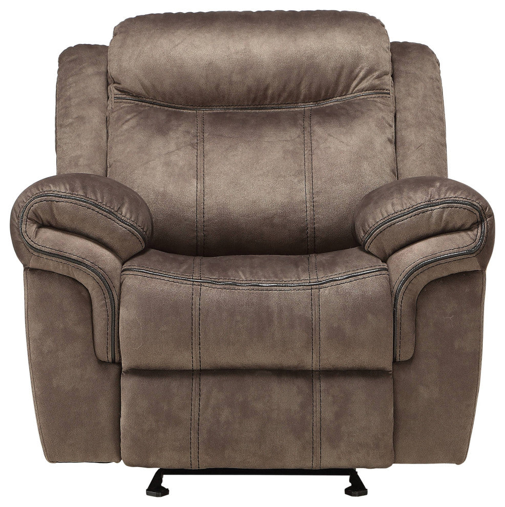 ACME Zubaida Glider Recliner, 2-Tone Chocolate Velvet