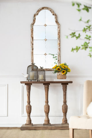 Gewnee 22" x 48" Large Cream & Gold Framed Wall Mirror