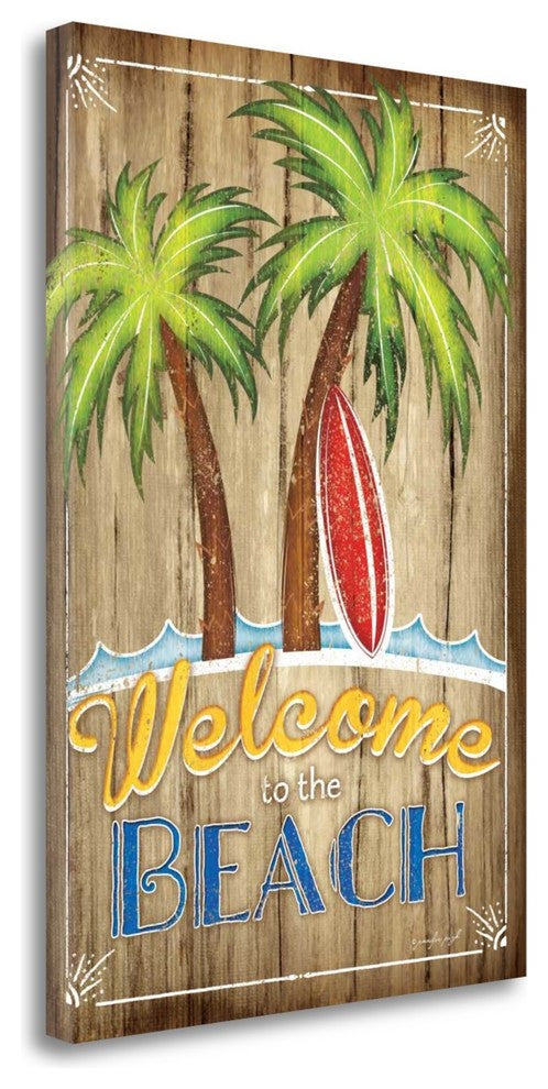 "Welcome To The Beach" By Jennifer Pugh, Giclee Print on Gallery Wrap Canvas