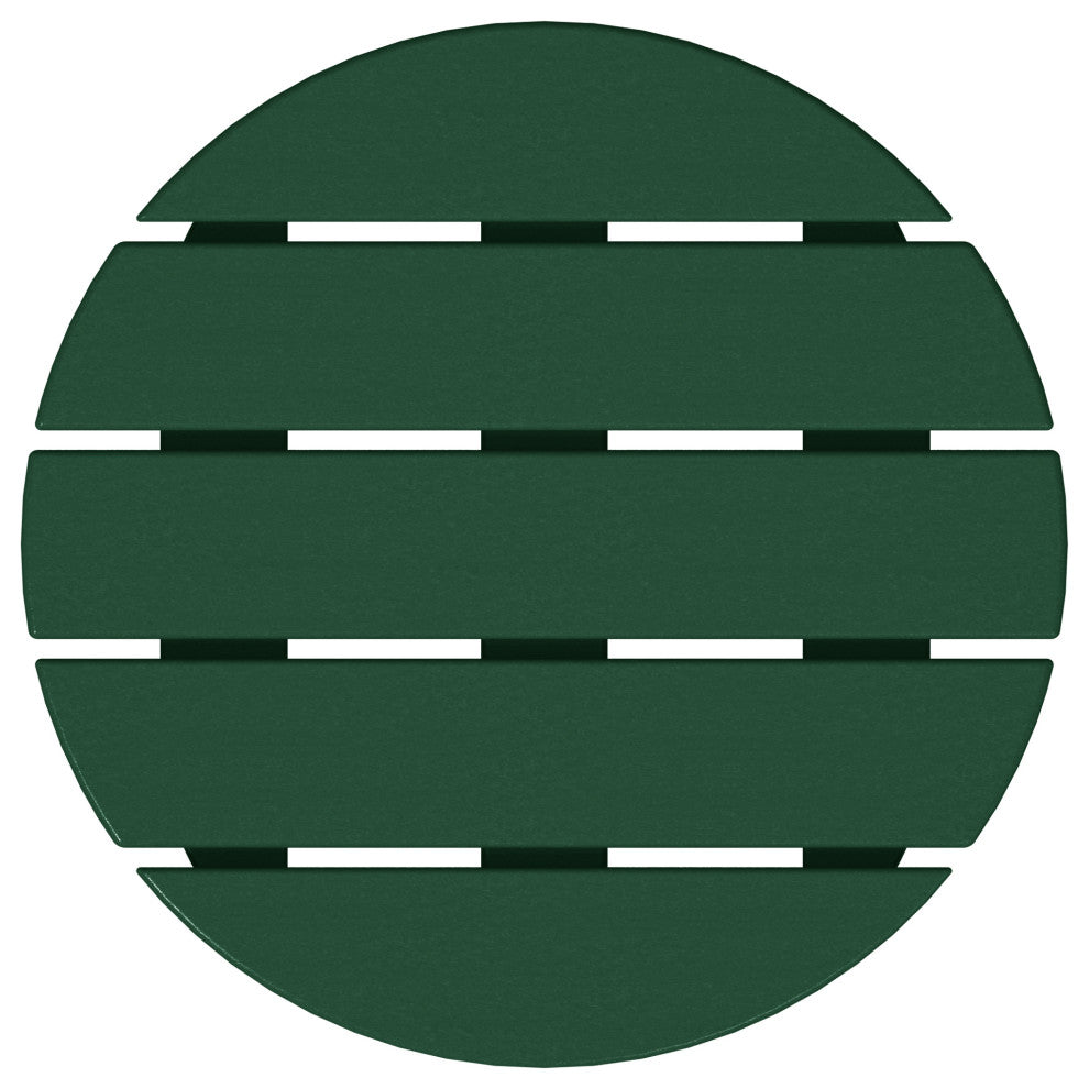 Adirondack Round Outdoor Side Table, Dark Green