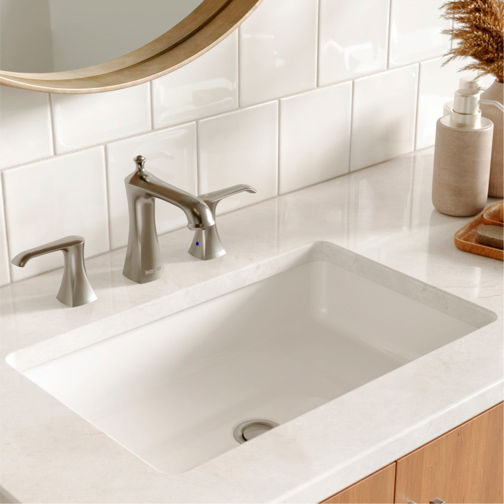 Karran 3-Hole 2-Handle Bathroom Faucet With Pop-Up Drain, Stainless Steel