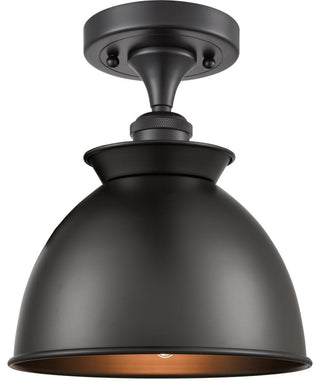 INNOVATIONS LIGHTING 516-1C-BK-M14-BK-LED Adirondack 1 Light Semi-Flush Mount