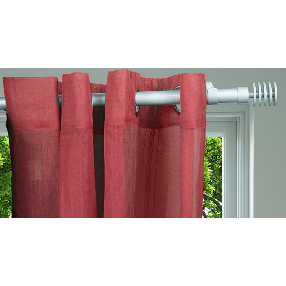 2 Pack Adjustable 1" Single Window Curtain Rod 50" to 82", Gray