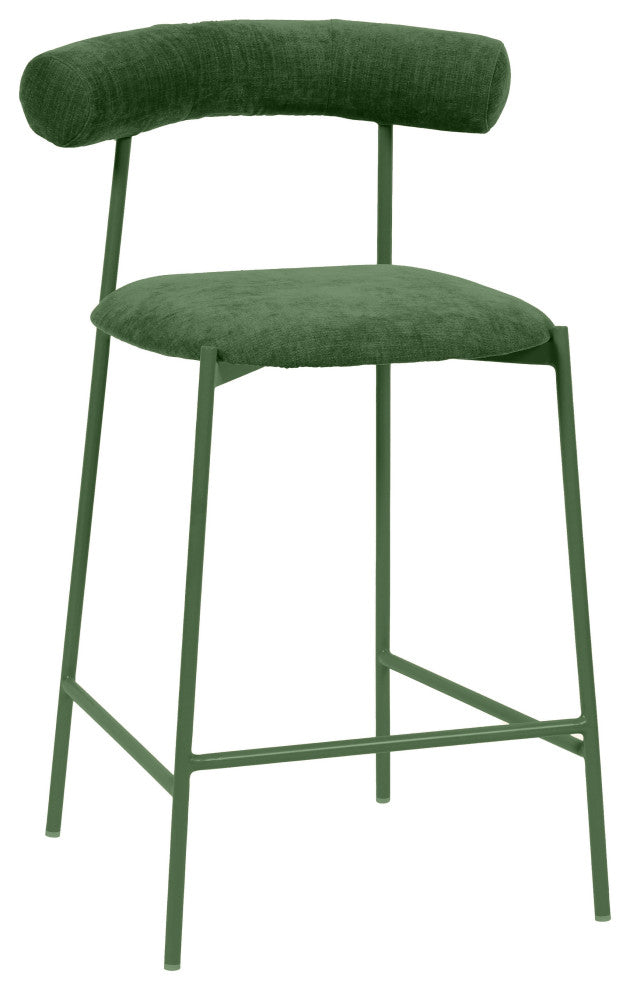 Liliana Velvet Stool, Green, Counter