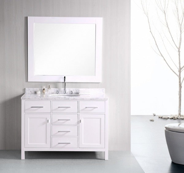 London 48" Single Sink Vanity Set, White