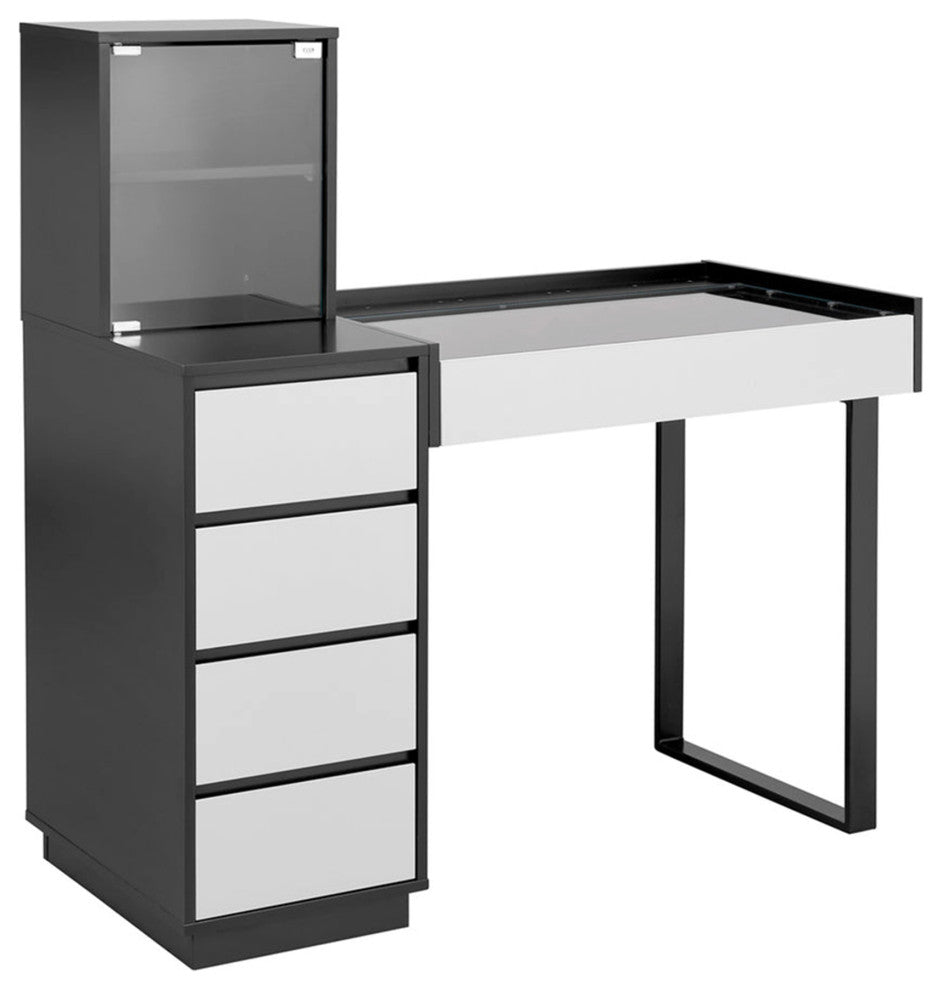 SlayStation Duet Vanity Table Desk, Black/Gray