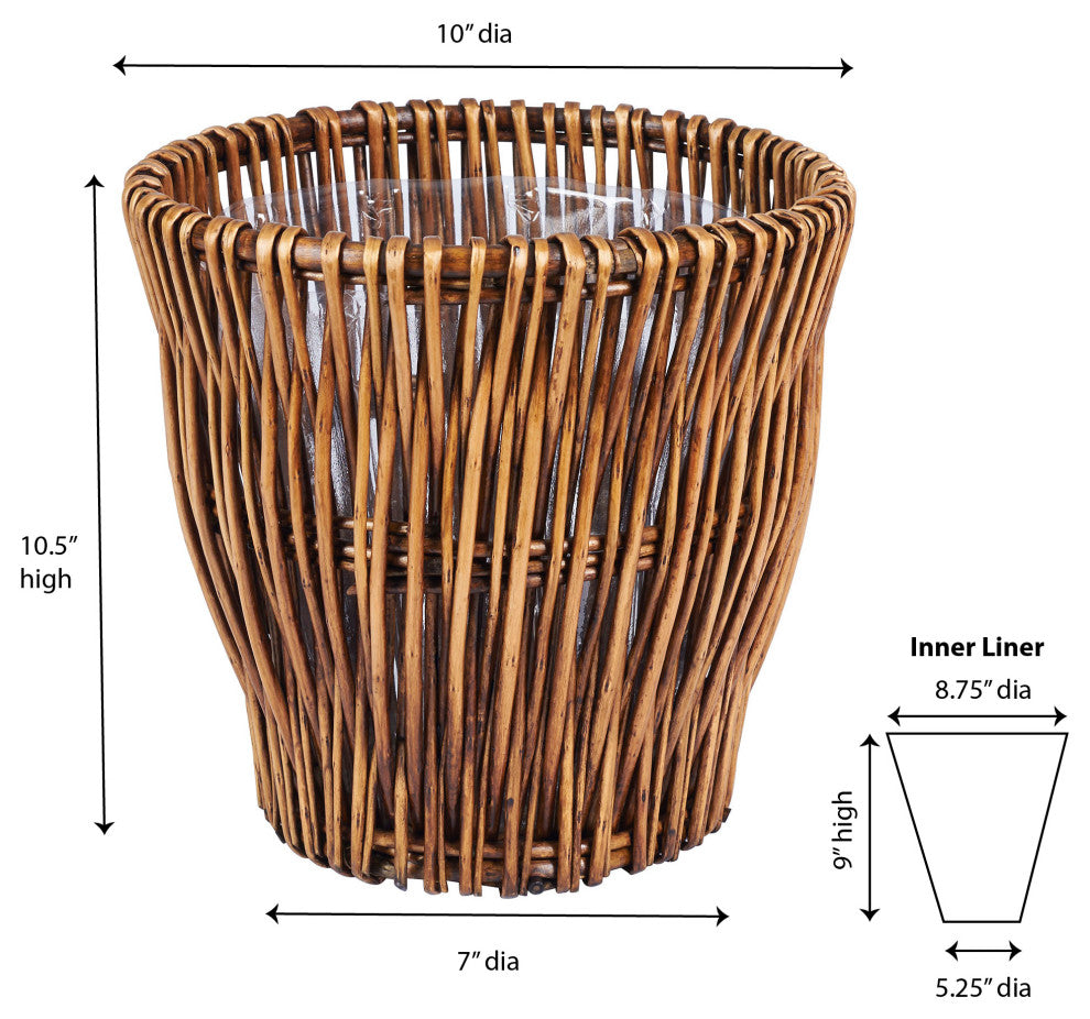 Small Reed Willow Waste Basket