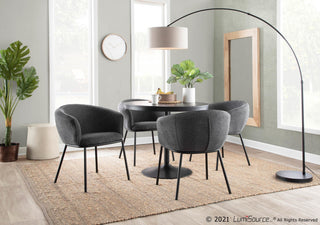 Ashland Chair, Black Steel, Charcoal Fabric
