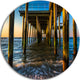 Fishing Pier And Waves At Atlantic Sea, Seascape Disc Metal Art, 11"