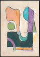 36x53 Whimsical Puzzle I, Framed Artwork, Black
