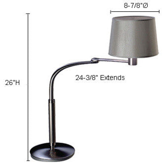 Jesco Tl616 Envisage Clubroom Table Lamp, Grey, Satin Nickel