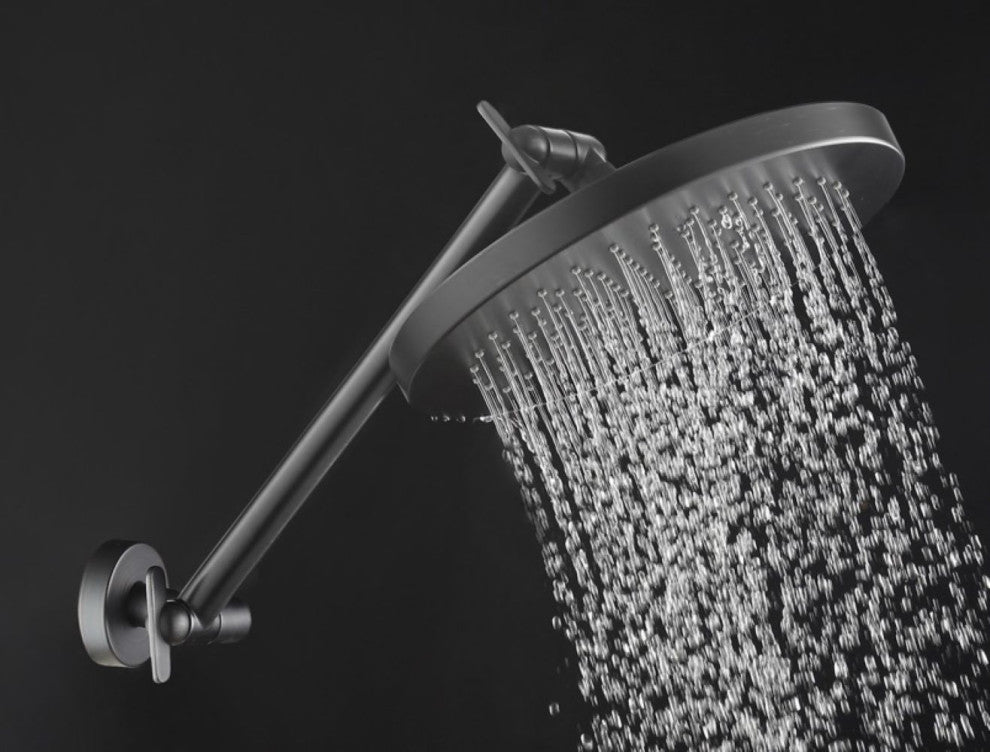 MODONA's 10" Rain Shower Head With 17" ADJUSTABLE Shower Arm, Rubbed Bronze