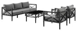 Armen Living Sonoma 4-Piece Modern Aluminum Outdoor Set in Dark Gray