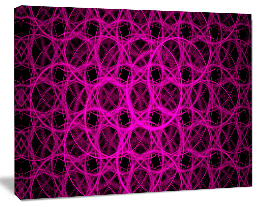 Pink Unusual Fractal Metal Grill, Oversized Abstract Canvas Wall Art, 60x40