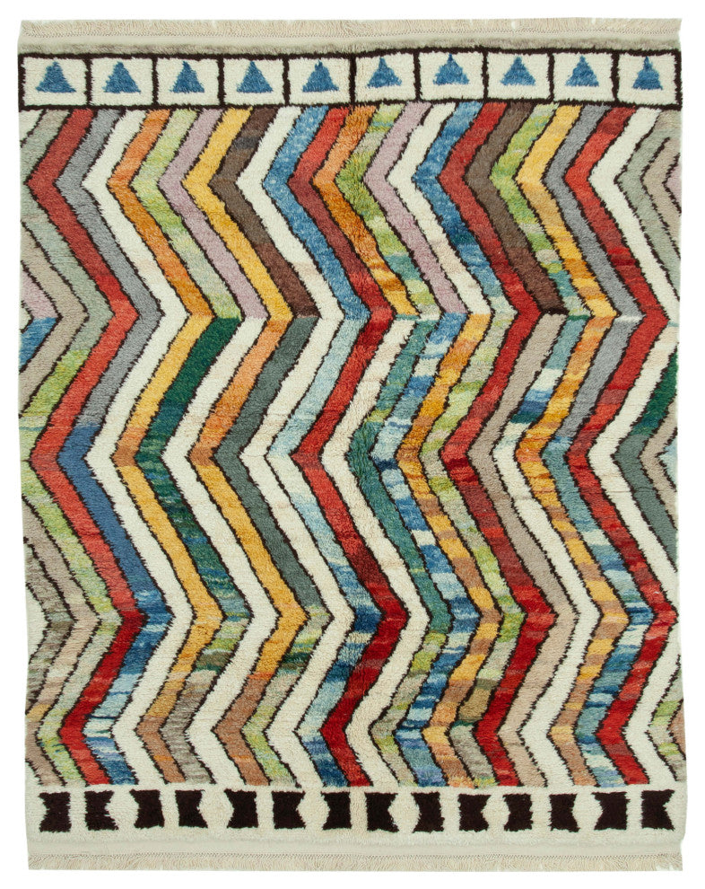 Rug N Carpet - Handmade Unique 7' 3'' x 8' 10'' Moroccan Area Rug