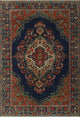 Fine Vintage Distressed Adia Navy Rug