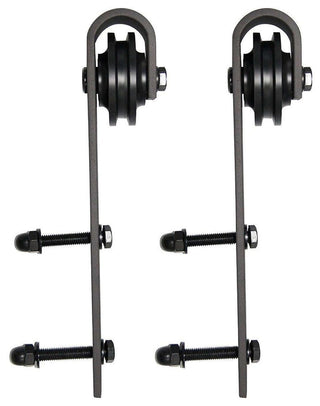 Barn Bypass Doors & 6.6ft Hardware | Quadro 4111 White Ash | Rails Set, 60" X 84