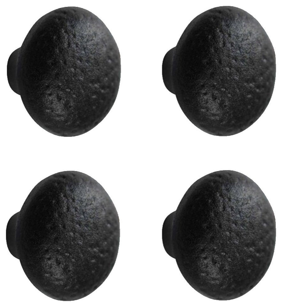 4 Pcs Black Cabinet Knob Wrought Iron Drawer Pull Handles Cabinet Door Handle