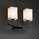 Textile Archway 2-Light Bath Bar, Square With Flat Rim, White Fabric Shade