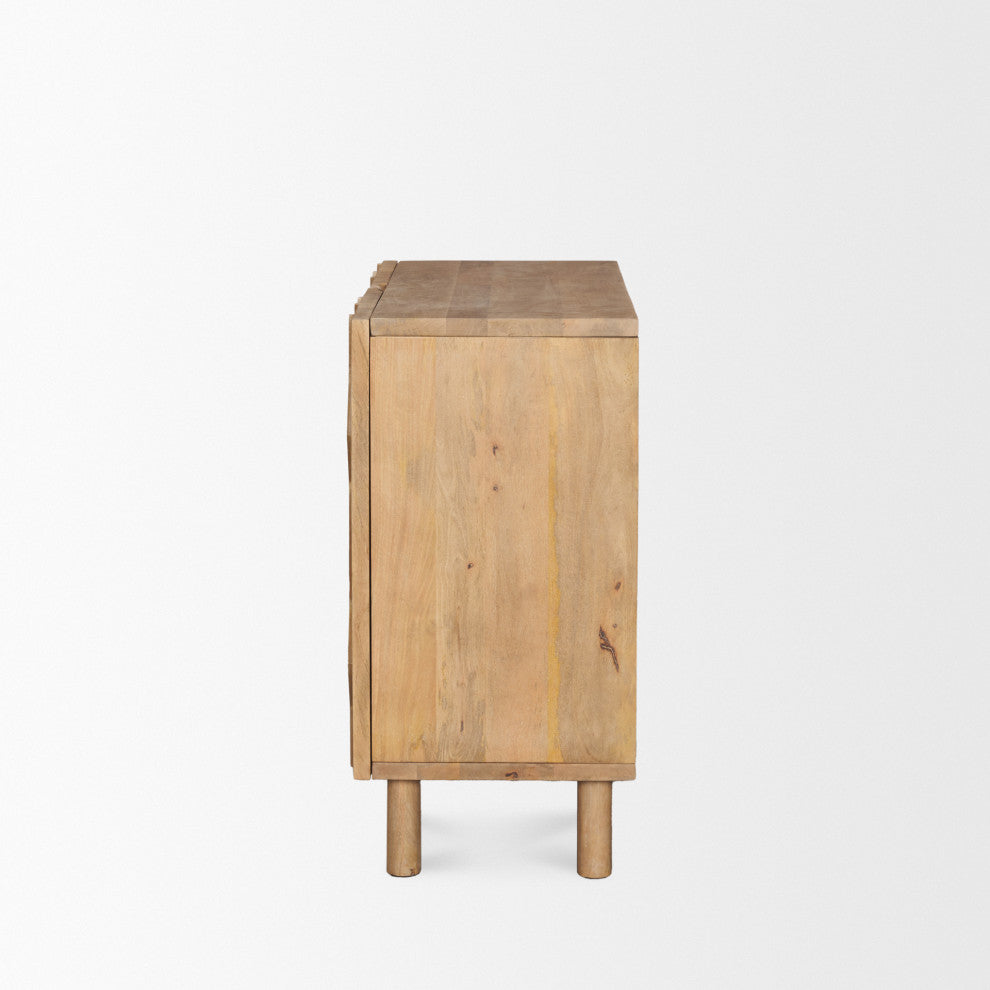 Heera Light Brown Diamond Motif With Shelf Accent Cabinet