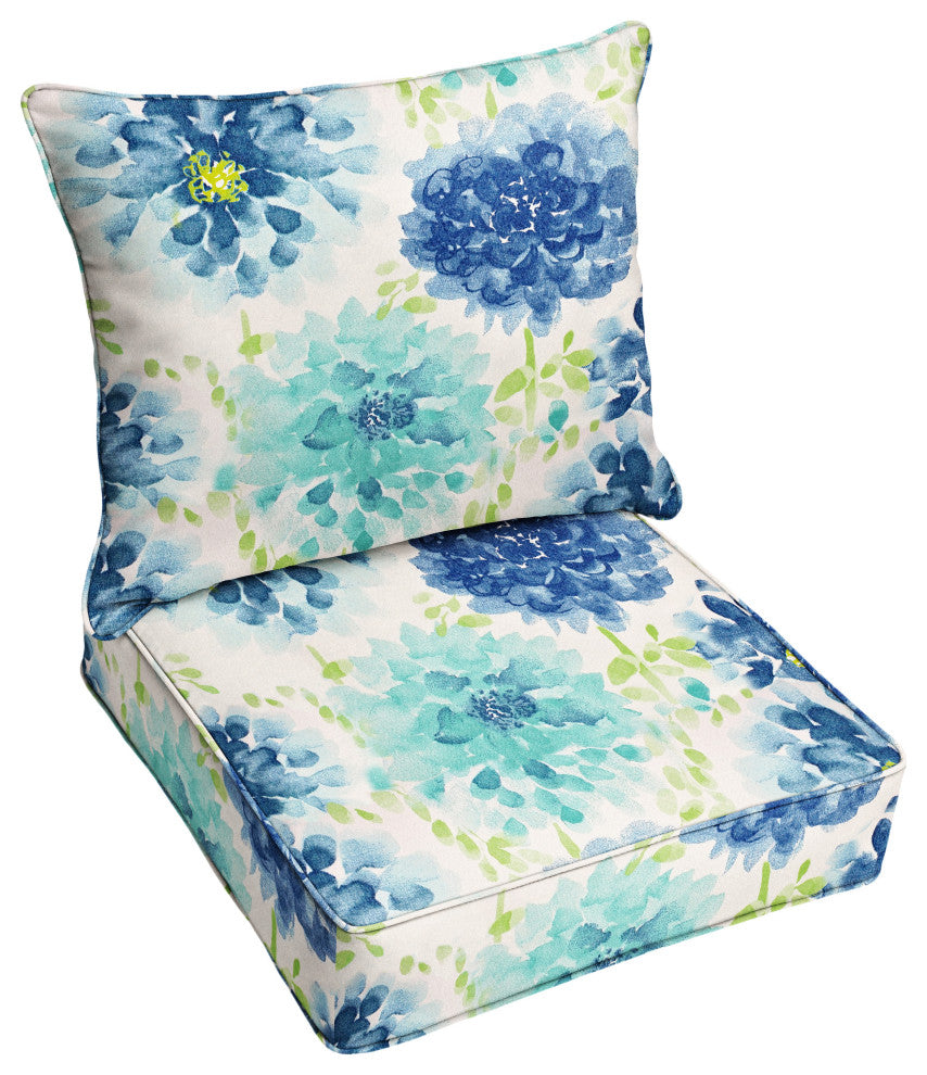 Sorra Home Gardenia Seaglass Corded Pillow and Cushion Set 25"x25"x5"