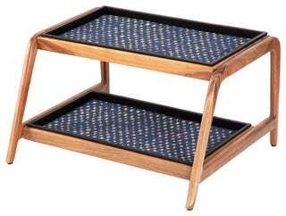 Double-Tier Natural Stand With 2-Pair Rubber Boot Trays K.C. Whistle