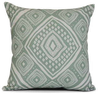 Diamond Jill, Geometric Print Pillow, Soft Green, 16"x16"
