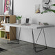 Modern Home Office Wire Leg Desk, White/Black Leg