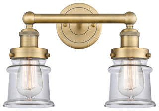 Canton 2-Light 14" Bath Vanity Light, Brushed Brass Finish, Clear Shade