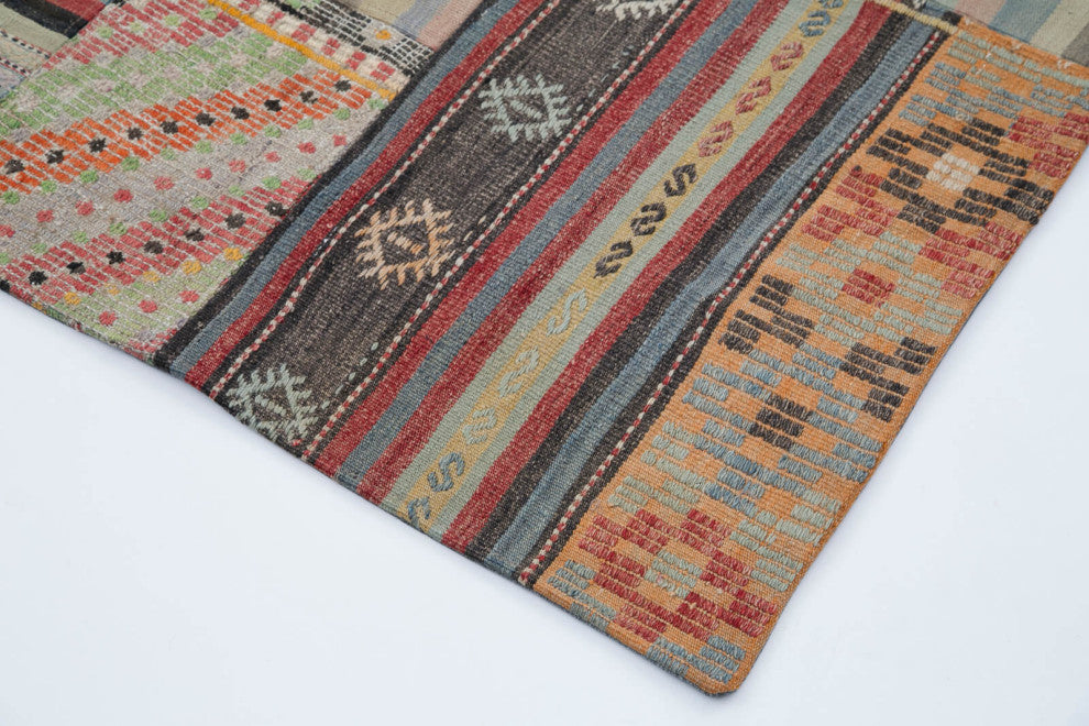 Rug N Carpet - Handmade Anatolian 6' 8'' x 9' 11'' Unique Patchwork Kilim Rug